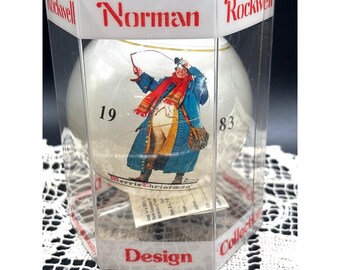 Vintage Christmas Ornament Norman Rockwell 1983 Dave Grossman 9th Limited Edition