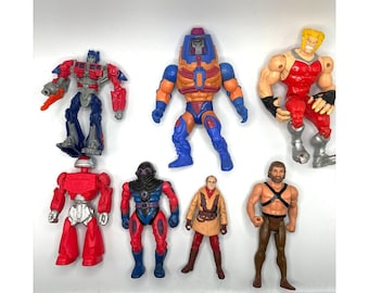 Różne figurki akcji vintage, partia 7 Transformersów/Star Wars/He-Man i więcej