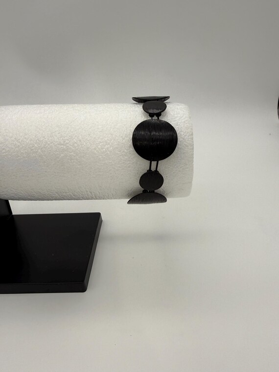 Vintage Black Round Rectangular Metal Disk Panel … - image 2