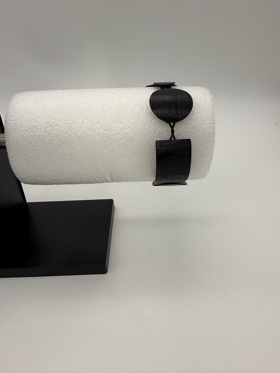 Vintage Black Round Rectangular Metal Disk Panel … - image 3