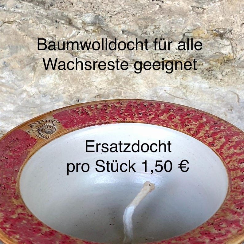 Wax eater/melting candle for indoor and outdoor use Docht
