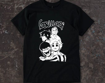 Playera M Larga Electronica Alternativa Gorillaz Zwart Unisex T-shirt