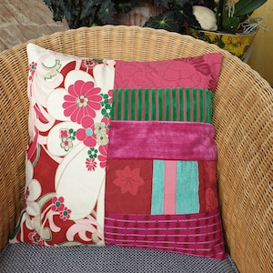 Cushion Peonia decorative cm 50x50 unique italian handmade handmade fabrics Button closure