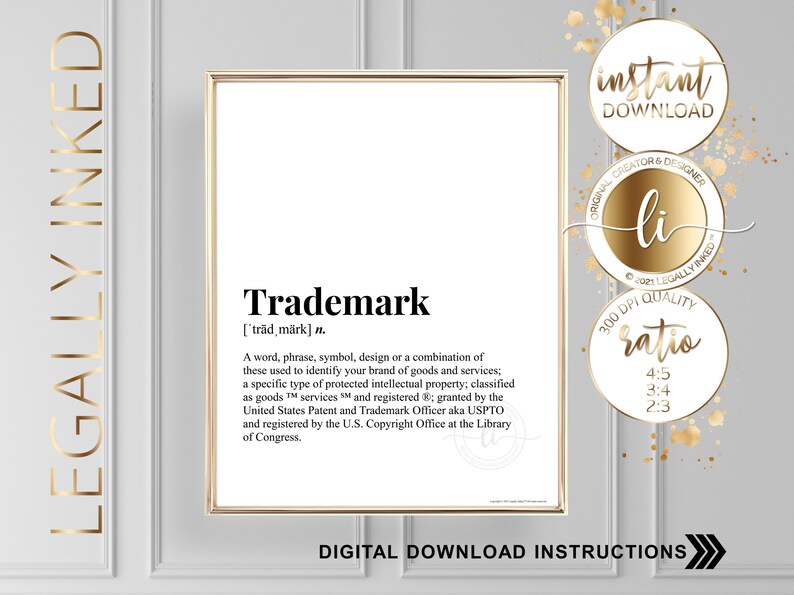 Trademark Definition Law Office Décor Legal Humor Law Etsy
