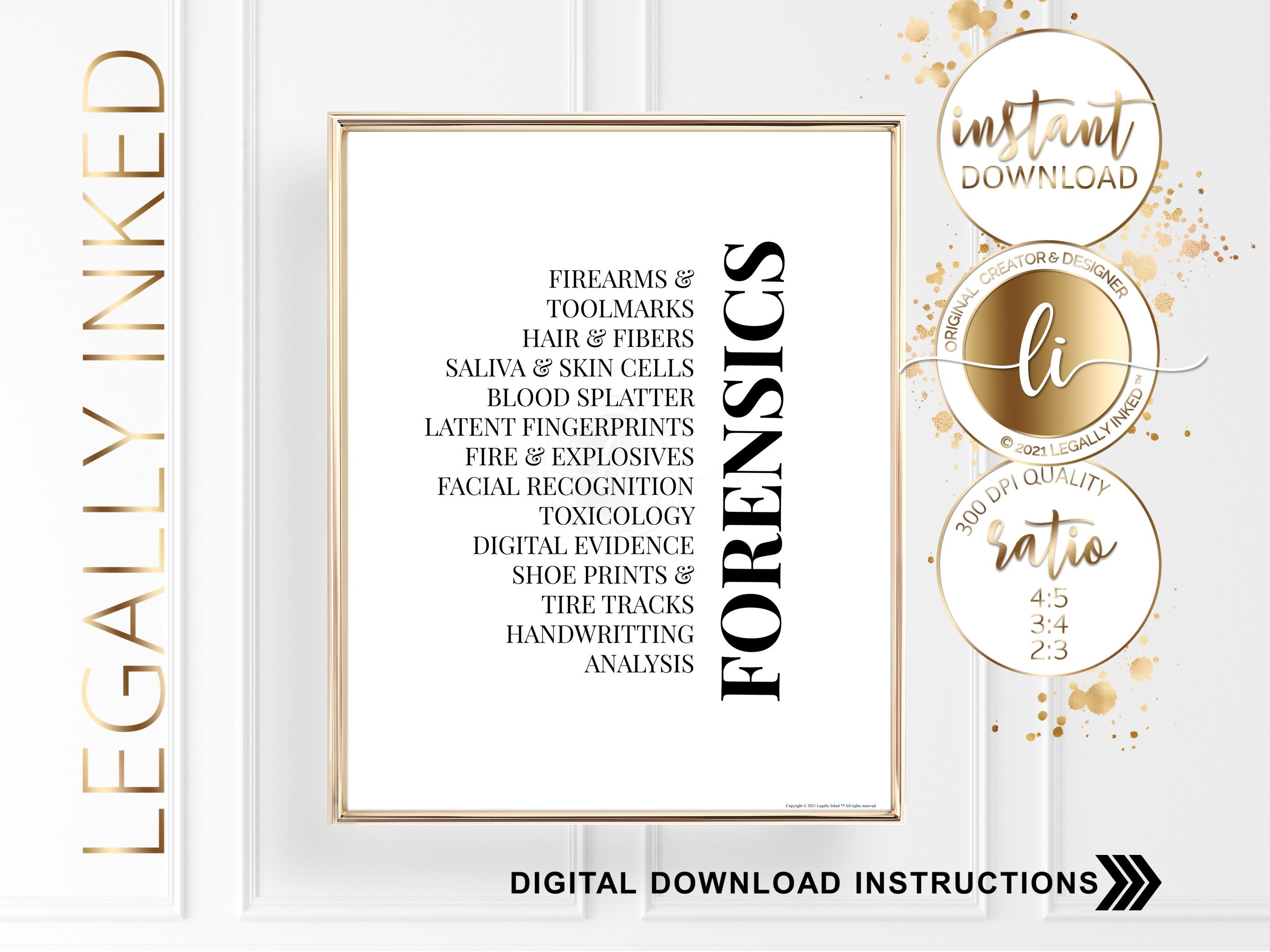 Forensics Law Office Décor Legal Humor Law Prints Etsy