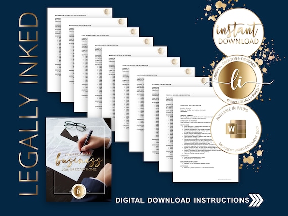 Job Descriptions Word Templates Law Office Attorney - Etsy