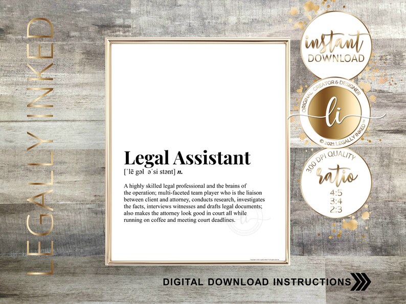 Legal Assistant Definition Law Office Décor Legal Humor Law Prints