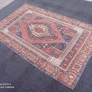 Handmade Turkish Oushak Rug: 4.7x7.3 ft Vintage Wool Rug