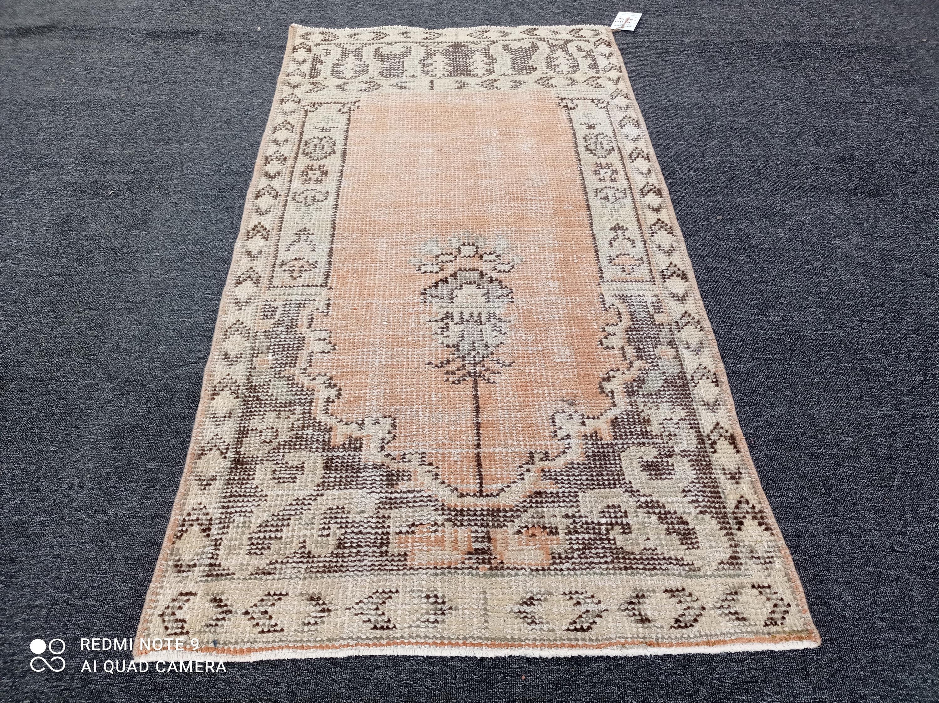 ヴィンテージラグ トルコ ウシャク オレンジ 88 × 55 cm No.TR25309 
