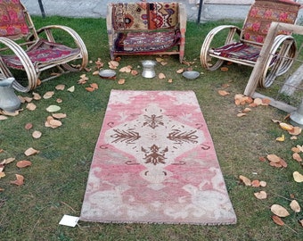 wool rug area rug,vintage rug handwoven rug 3.7 x 8.0 ft,oushak rug small rug floor rug wool rug rug Turkish rug bono rug