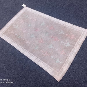 3x5 Turkish Rug, 3x5 Oushak Rug, 2&#39;8x4&#39;6 brown-pink Vintage Rug, anatolian Rug, 3x5 Area Rug, bathroom Faded Rug, 3x5 office Rug, #MG-1158