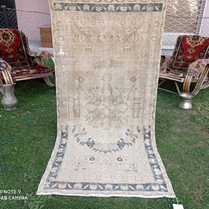Handmade Anatolian Oushak Rug (2&#39;7 x 5&#39;2): Vintage Wool Kitchen Rug