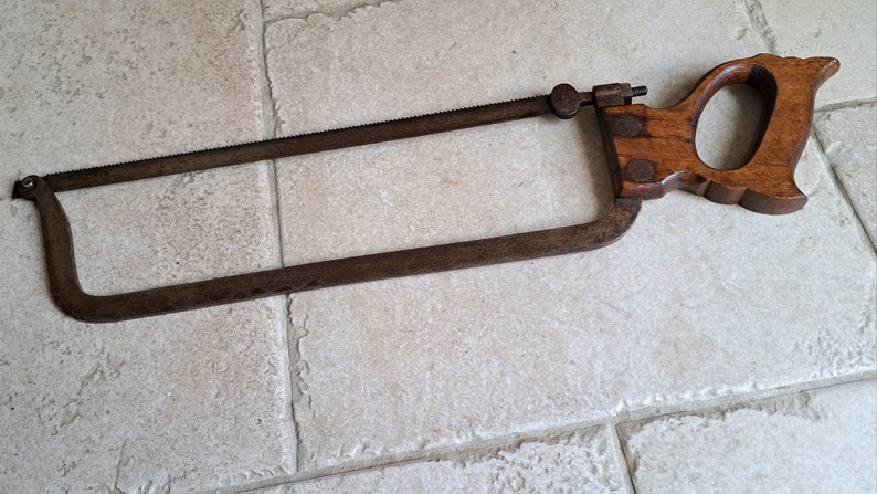 Stunning, antique, French, butchers bone saw. Circa late 1800's / early 1900's image 3