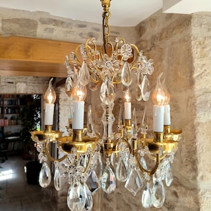 Absolutely magnificent, rare, vintage, French, Louis XVI style crystal chandelier by Maison Baguès of Paris. Circa 1950&#39;s