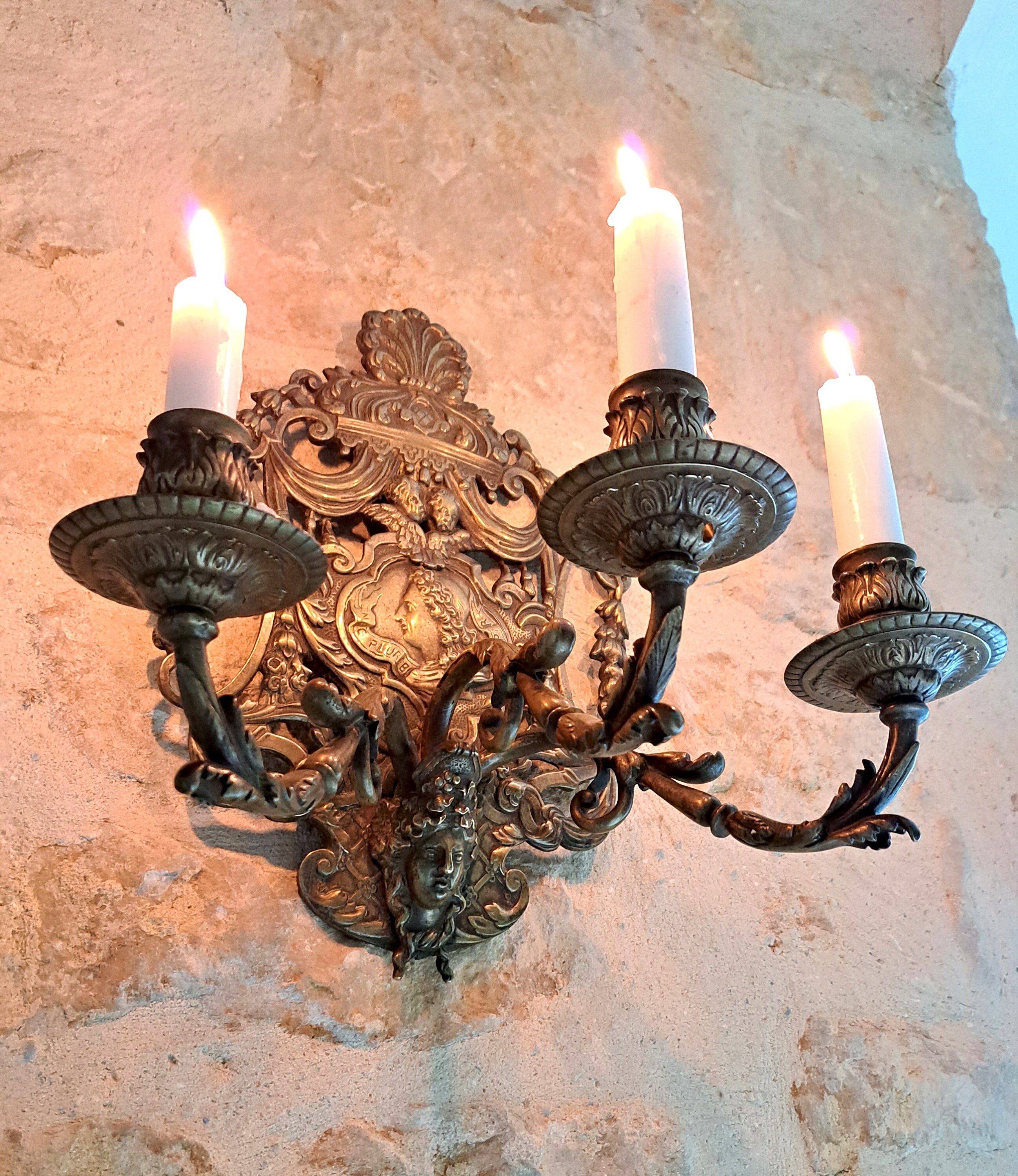Utterly Stunning, Antique, French, Bronze, 3 Position