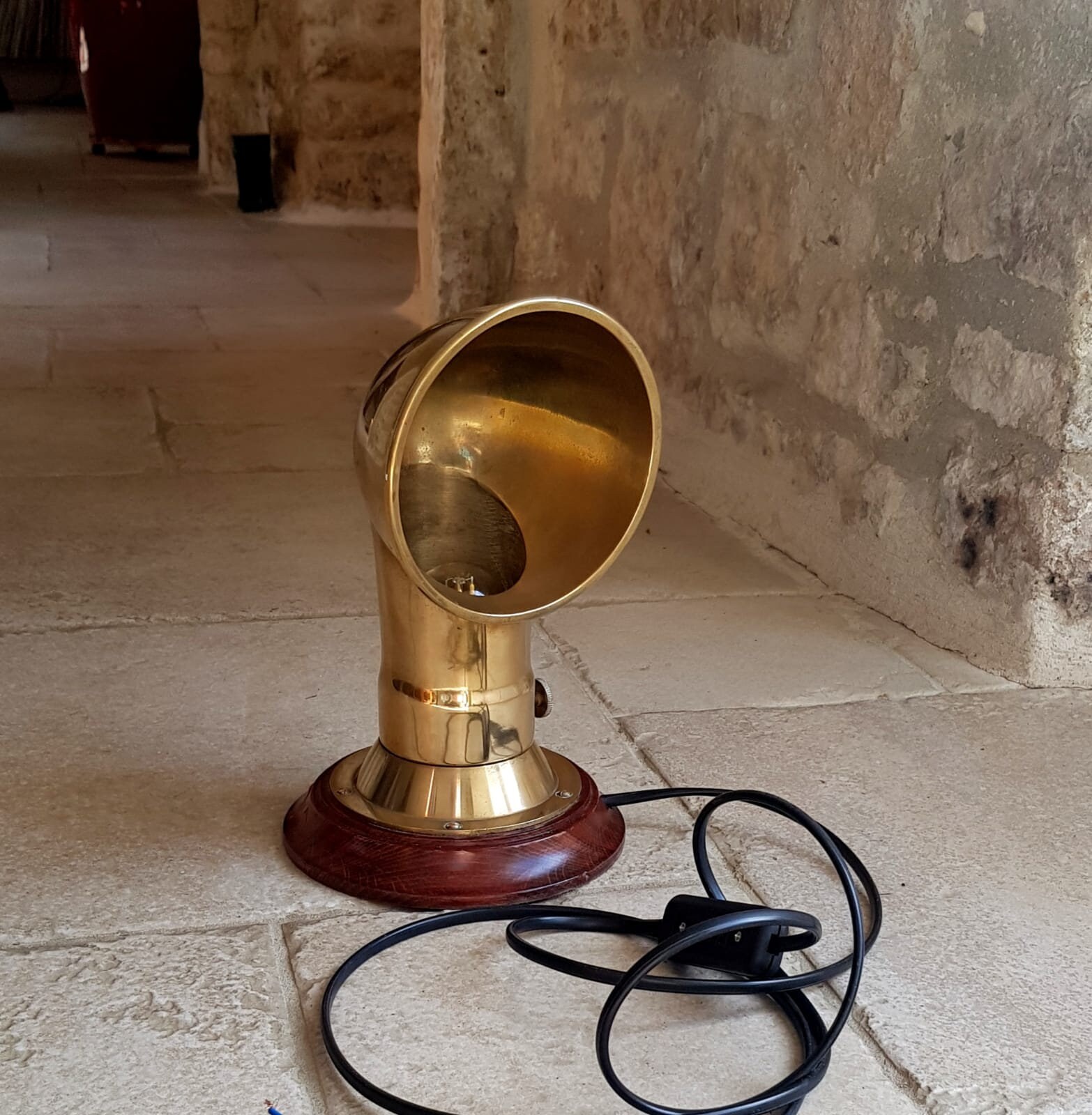 Très Jolie, Vintage, Français, Laiton Massif, Lampe de Bureau Sea Captains