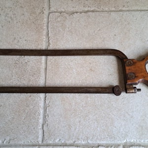 Stunning, antique, French, butchers bone saw. Circa late 1800's / early 1900's image 2