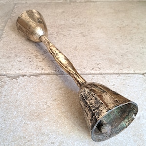 Gorgeous, rare, antique, French, solid bronze, double bell, school masters bell. Circa 1800&#39;s