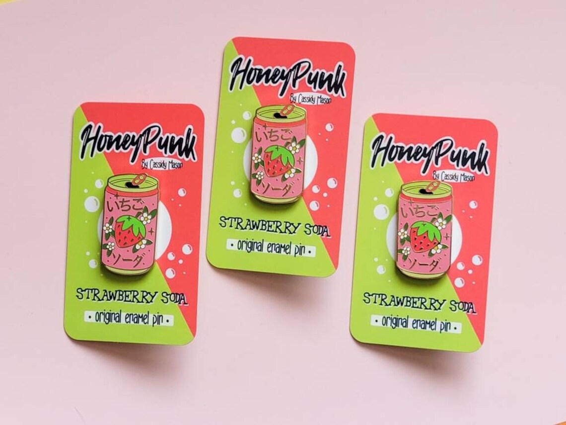 Strawberry Japanese Soda Enamel Pins Ramune Soda Pin Enamel | Etsy