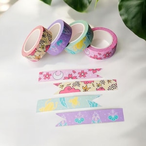 Hanafuda Collection Washi Tape, Cute pastel washi tape, Scrapbooking supplies, Journaling tape, Sticker washi marking tape