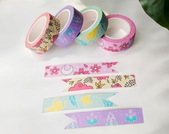 Hanafuda Collection Washi Tape, Cute pastel washi tape, Scrapbooking supplies, Journaling tape, Sticker washi marking tape