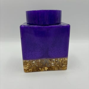 Stash Jar - Square | Airtight Smell Proof Storage | Stylish Handmade Smoker Gift | Custom Resin Jar for Rolling Tray Set
