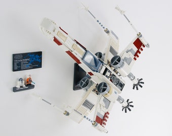 Wall Mount (2) for LEGO X-Wing Starfighter UCS 75355 Star Wars (with Wing Sag Correction Adaptor)