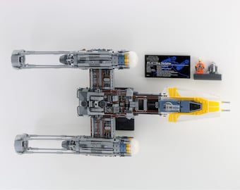 LEGO 75181 Y-WingUCS スターウォーズ用ウォールマウント - (ディスプレイ、ブラケット、スタンド、ゴールド中隊)