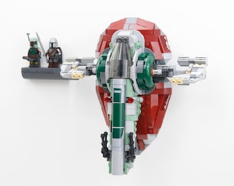 LEGO ボバ・フェットのスターシップ 75312 スターウォーズ用ウォールマウント (ディスプレイソリューションスタンド)