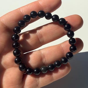 Black Obsidian Bracelet – Protection Crystal Jewelry, Grounding Gemstone Bracelet, Root Chakra Healing, Spiritual Gift for Him or Her
