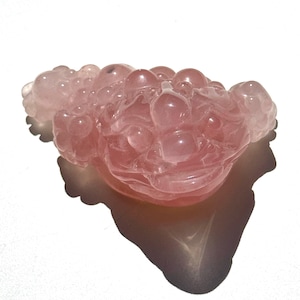 Gorgeous Rose Quartz Master Carved Crystal Money Toad