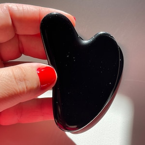Natural Crystal Gua Sha, Massage Tool, Face Massager, Body Massager, Spa Tool, Massager Tool, Stone Guasha (Obsidian)