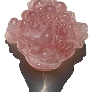 Gorgeous Rose Quartz Master Carved Crystal Money Toad