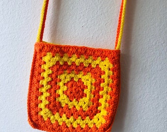 Citrus Sunshine Crochet Handmade Shoulder Bag