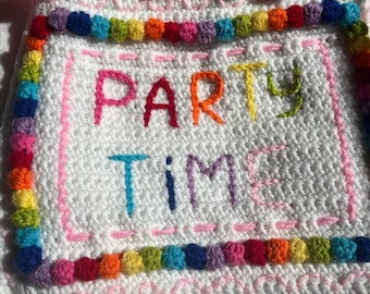Party Time Funfetti Cake Rainbow Sprinkles Kidcore Handmade Crochet Purse