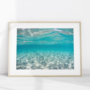 Underwater Ocean Seascape Photo Print, Tropical Ocean Wall Art, Coastal Beach Poster Decor