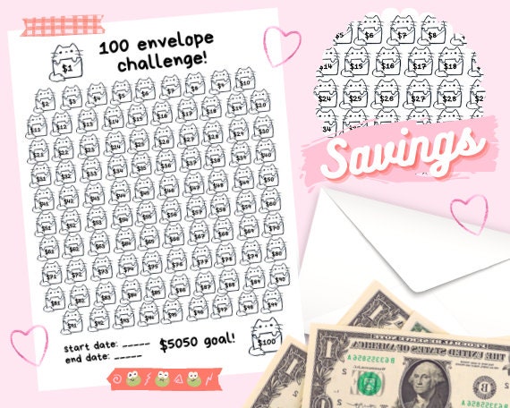 100 Saving challenge デザイン⑫ Box ver. 100 Saving challenge デザイン⑫ Box ver. 100 Saving challenge