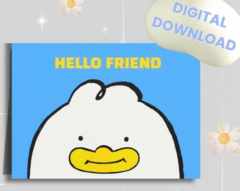 Hello Friend-kaart afdrukbaar | K-Pop Demon Hunters-filmnotitie (digitale download)