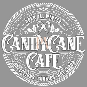 Candy Cane Cafe SVG, Glowforge, Laser Cut-Datei, Chalk Couture Laser Cut-Datei, Chalk Couture SVG