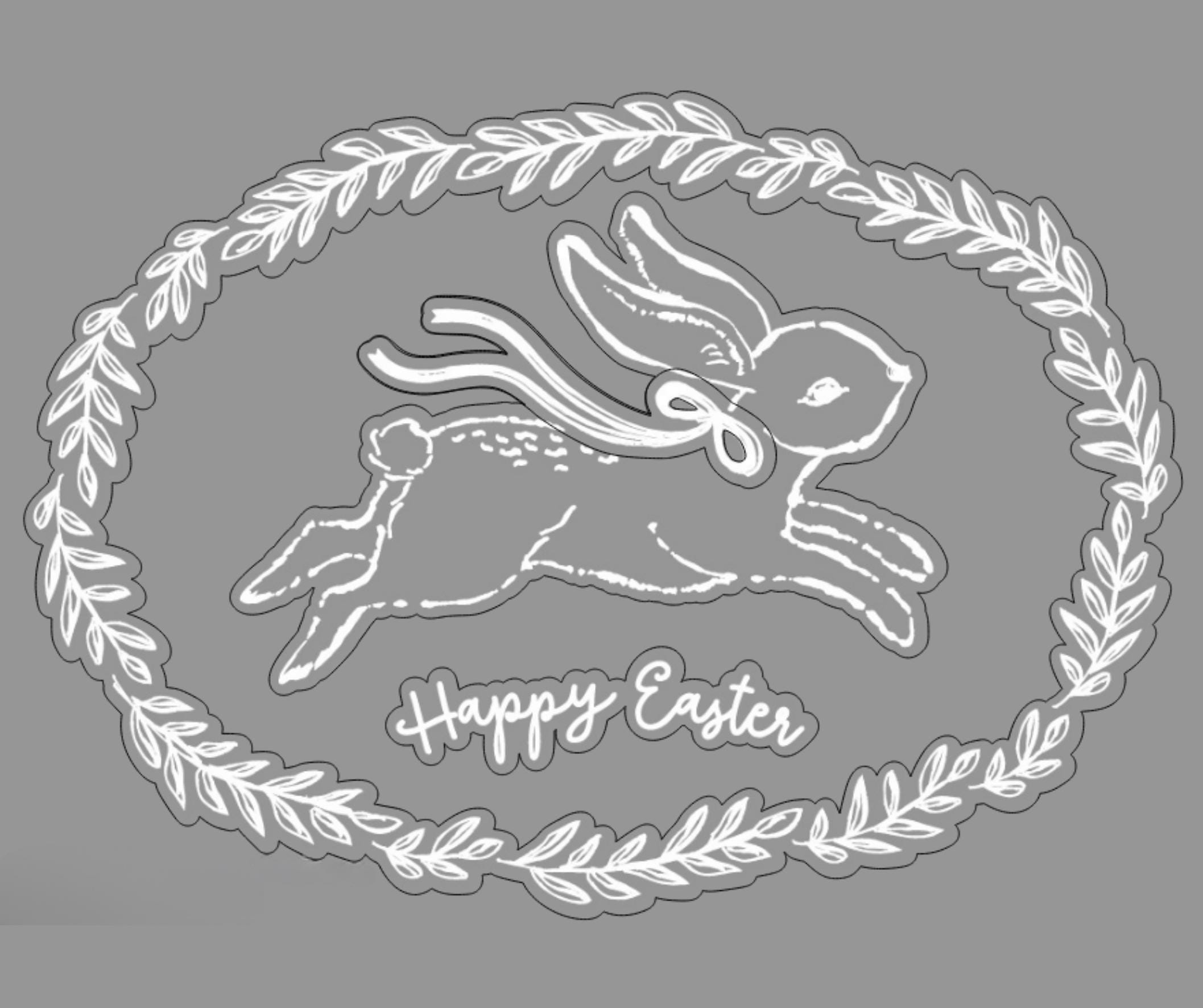 Happy Easter Bunny SVG Laser Cut File: Chalk Couture Transfer (digital ...