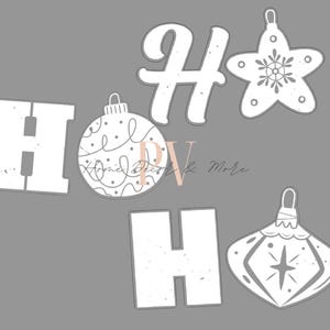 Ho Ho Ho Ornamente SVG, Glowforge, Laser Cut-Datei, Chalk Couture Laser Cut-Datei, Chalk Couture SVG