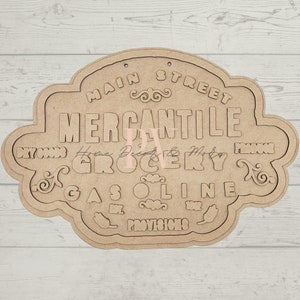Main Street Mercantile, Laser Cutout, Farmhouse Style, Vintage Decor, Retro Store Sign