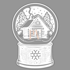 Blockhaus Schneekugel SVG, Glowforge, Laser Cut-Datei, Chalk Couture Laser Cut-Datei, Chalk Couture SVG