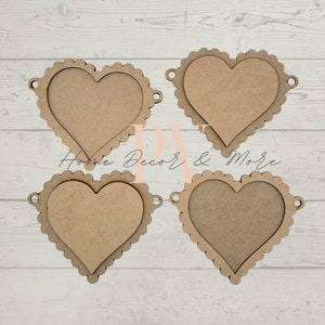 Heart Garland Laser Cutouts, Laser Cutout, Valentine&#39;s Gift, Farmhouse Decor, Valentine DIY