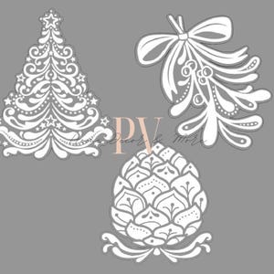 Elegante Urlaub Symbole SVG, Glowforge, Laser Cut-Datei, Chalk Couture Laser Cut-Datei, Chalk Couture SVG