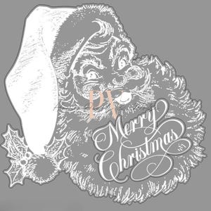 Vintage Weihnachtsmann SVG, Glowforge, Laser Cut-Datei, Chalk Couture Laser Cut-Datei, Kreide Couture SVG
