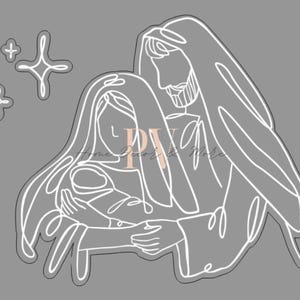 Heilige Familie SVG, Glowforge, Laser Cut-Datei, Chalk Couture Laser Cut-Datei, Kreide Couture SVG