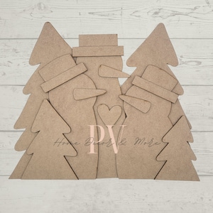 Standing Snowman Trio Cutouts, Laser Cutout, Winter Craft, Farmhouse Decor, Shelf Sitter, Snowman Decor