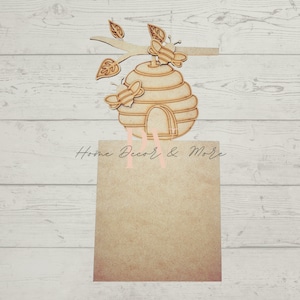 Beehive Drop in Frame Insert Laser Cutout, DIY Paint Project, Laser Cutout, Wooden Shape, Spring Decor