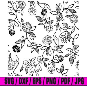 Fleur motif svg #2, fichier de coupe svg, motif svg, svg floral, fichier de coupe floral, cricut svg